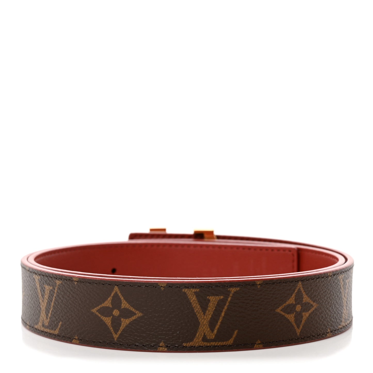 Calfskin Monogram 30mm LV Initiales Reversible Belt 85 34 Fuschia
