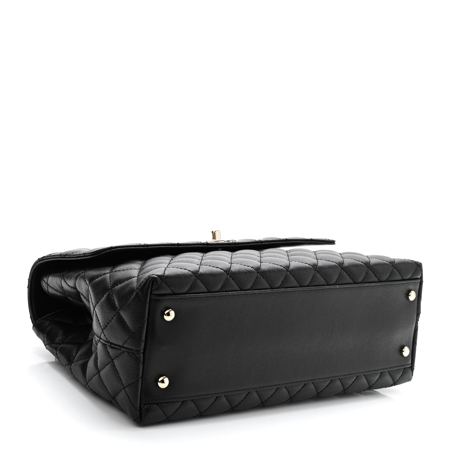 Caviar Quilted Medium Coco Handle Flap Black