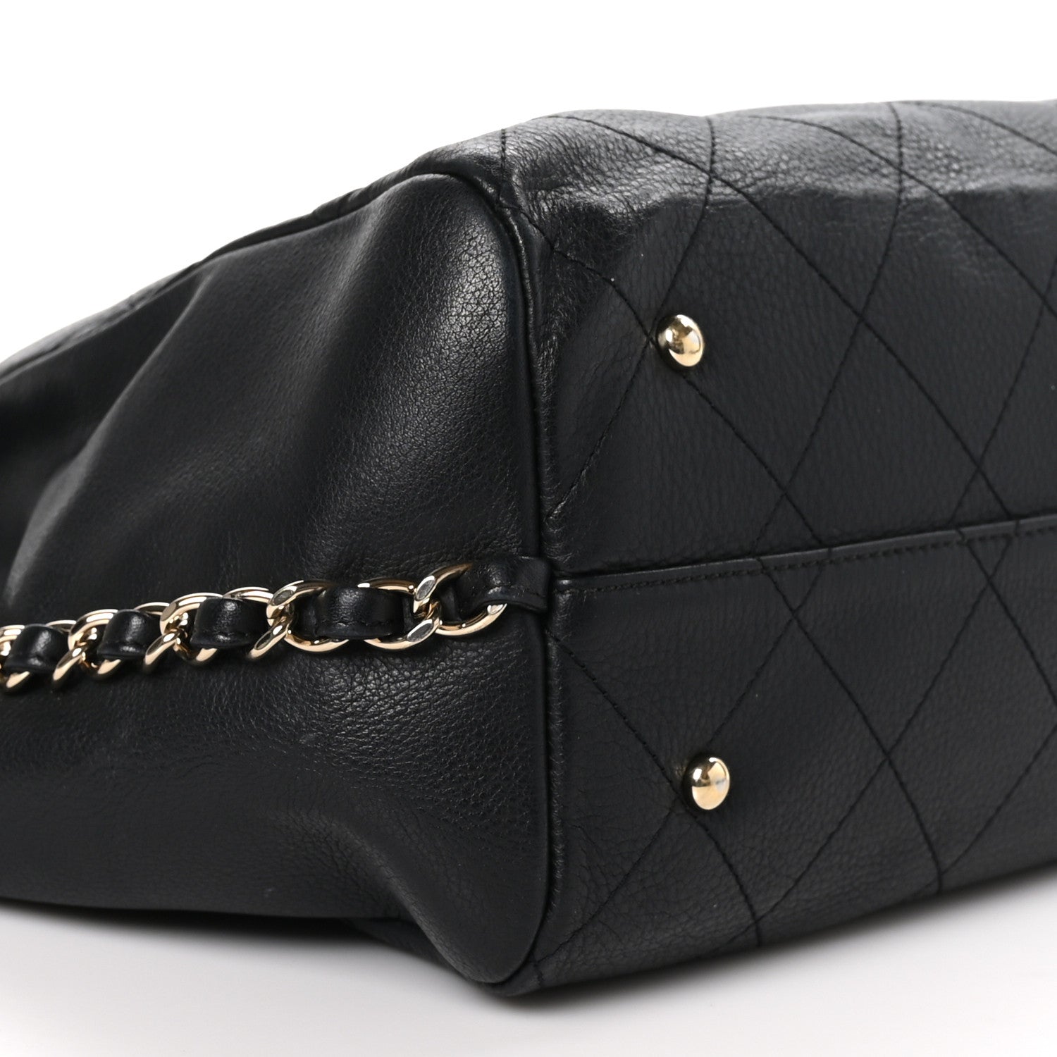 Chanel Bullskin Stitched Large Shopping Bag Black 9 of 10
