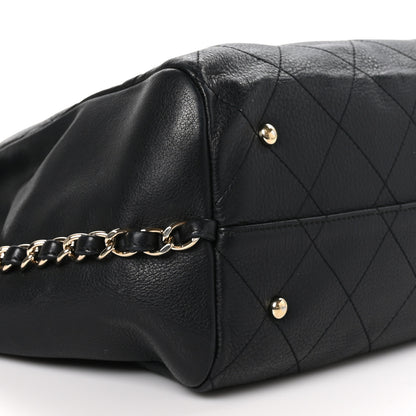 Chanel Bullskin Stitched Large Shopping Bag Black 9 of 10