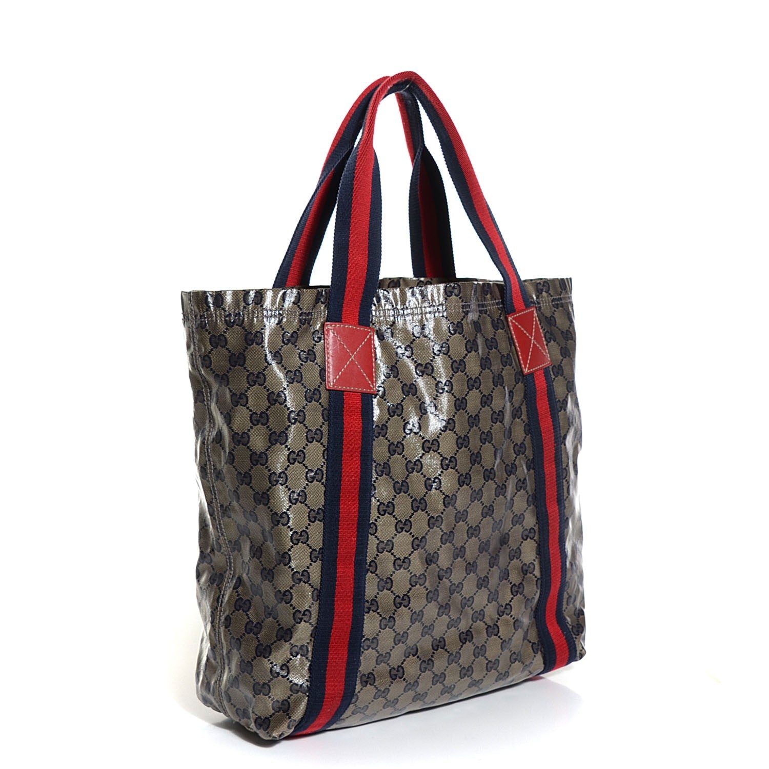 Gucci Crystal Monogram Medium Web Handle Vertical Tote Navy 2 of 9