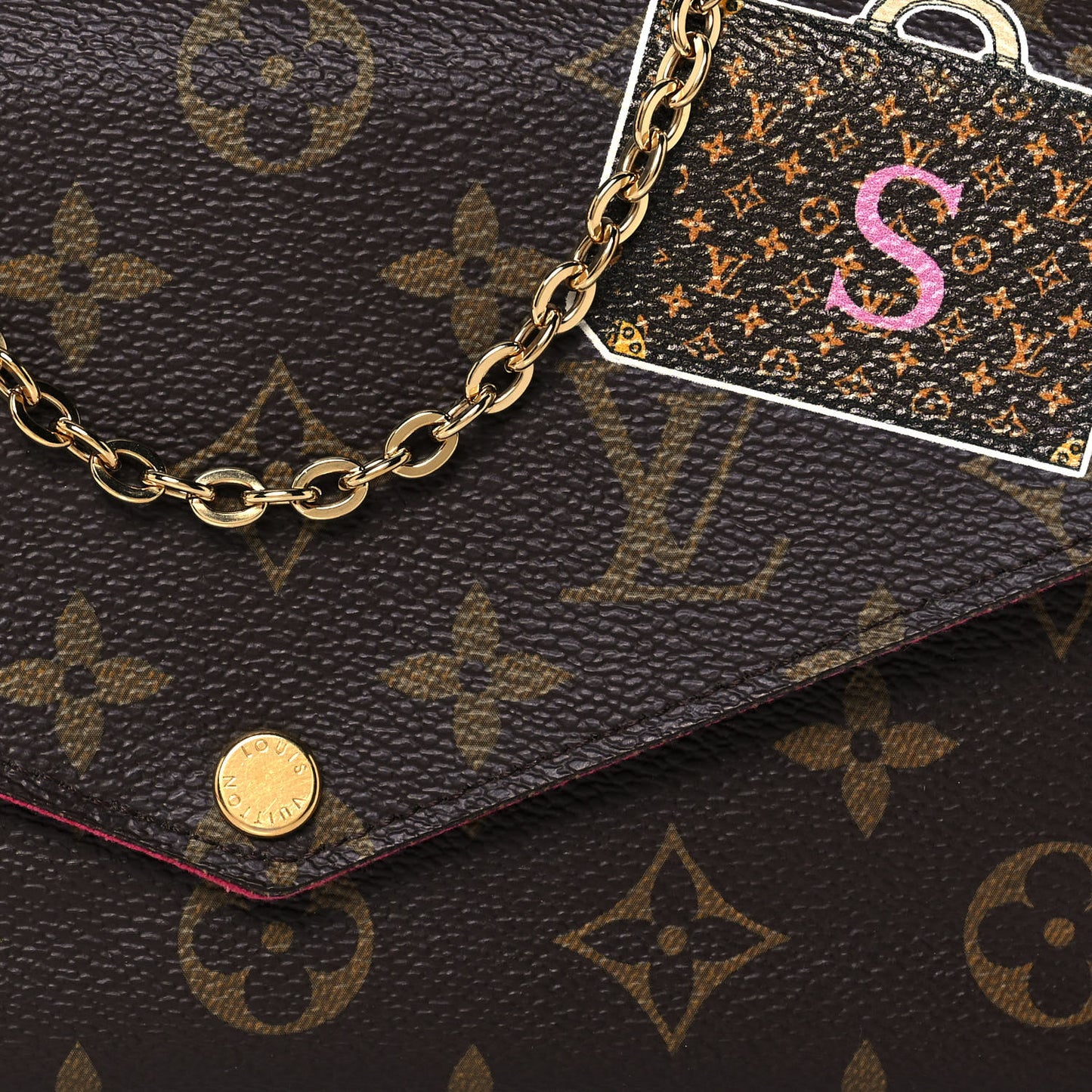 Monogram My LV World Tour Pochette Felicie Chain Wallet Hot Pink