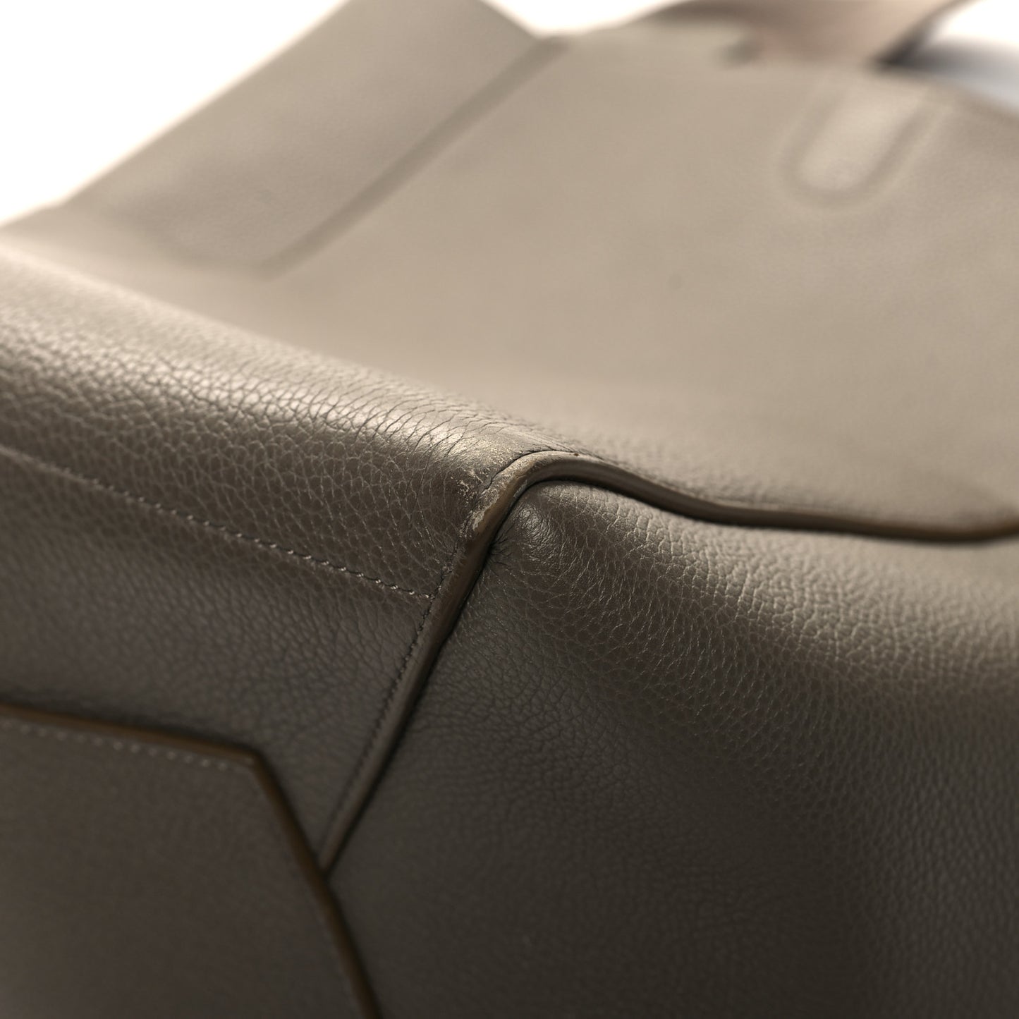 Soft Grained Calfskin Sangle Bucket Bag Taupe