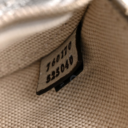 Gucci Sakai Be Green Calfskin Diagonal Stitched Mini Blondie Barrel Shoulder Bag Silver 7 of 10