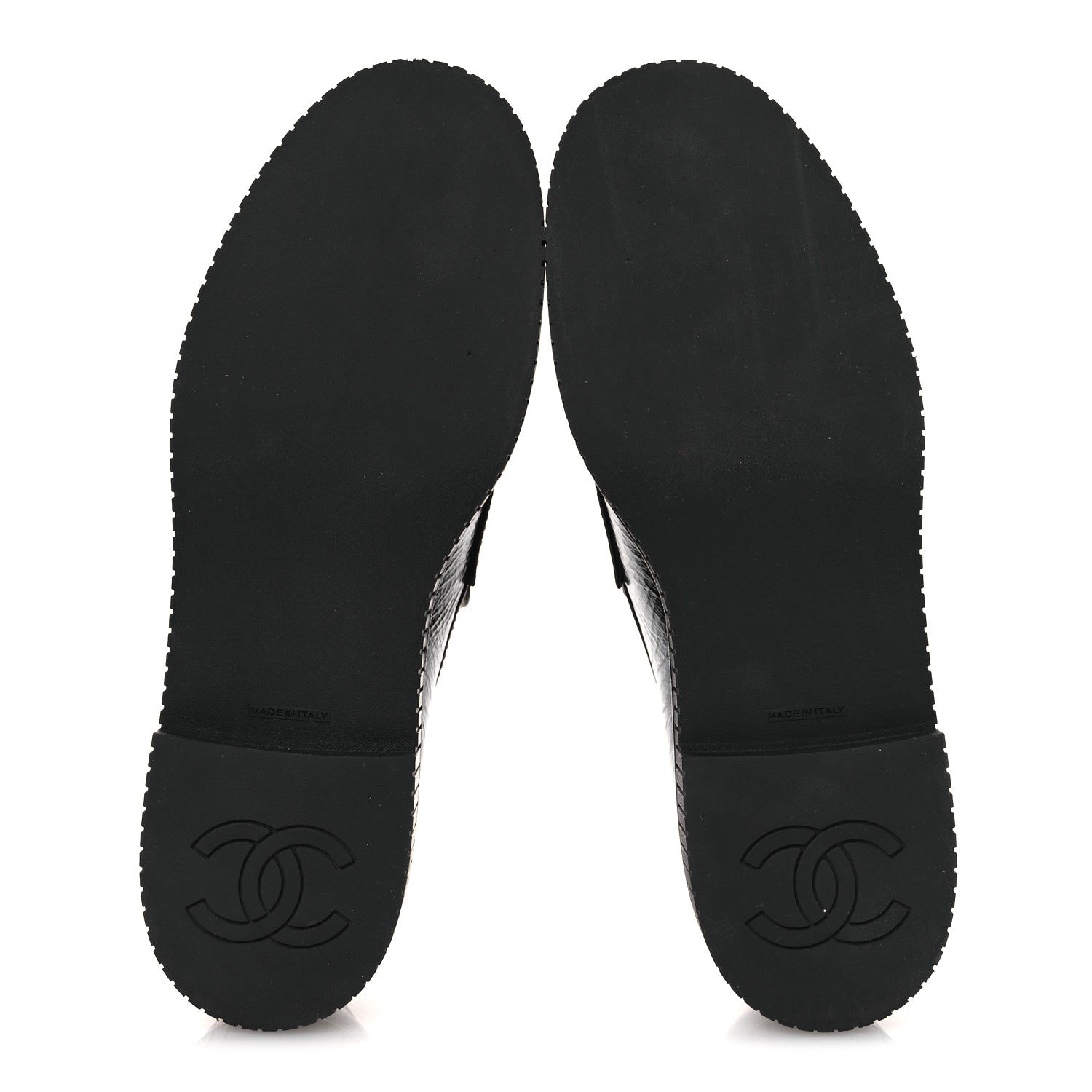 Chanel Shiny Crumpled Calfskin CC Mocassin Loafers 38.5 Black 7 of 12