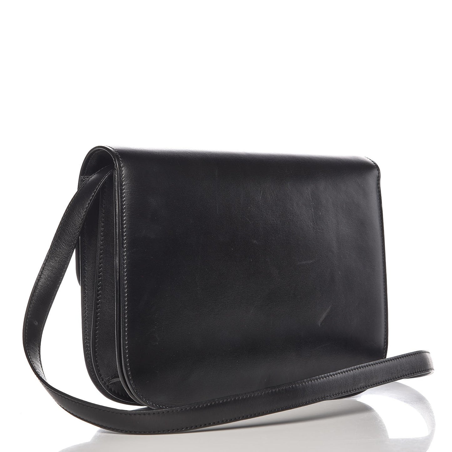Box Calfskin Medium Classic Box Flap Bag Black