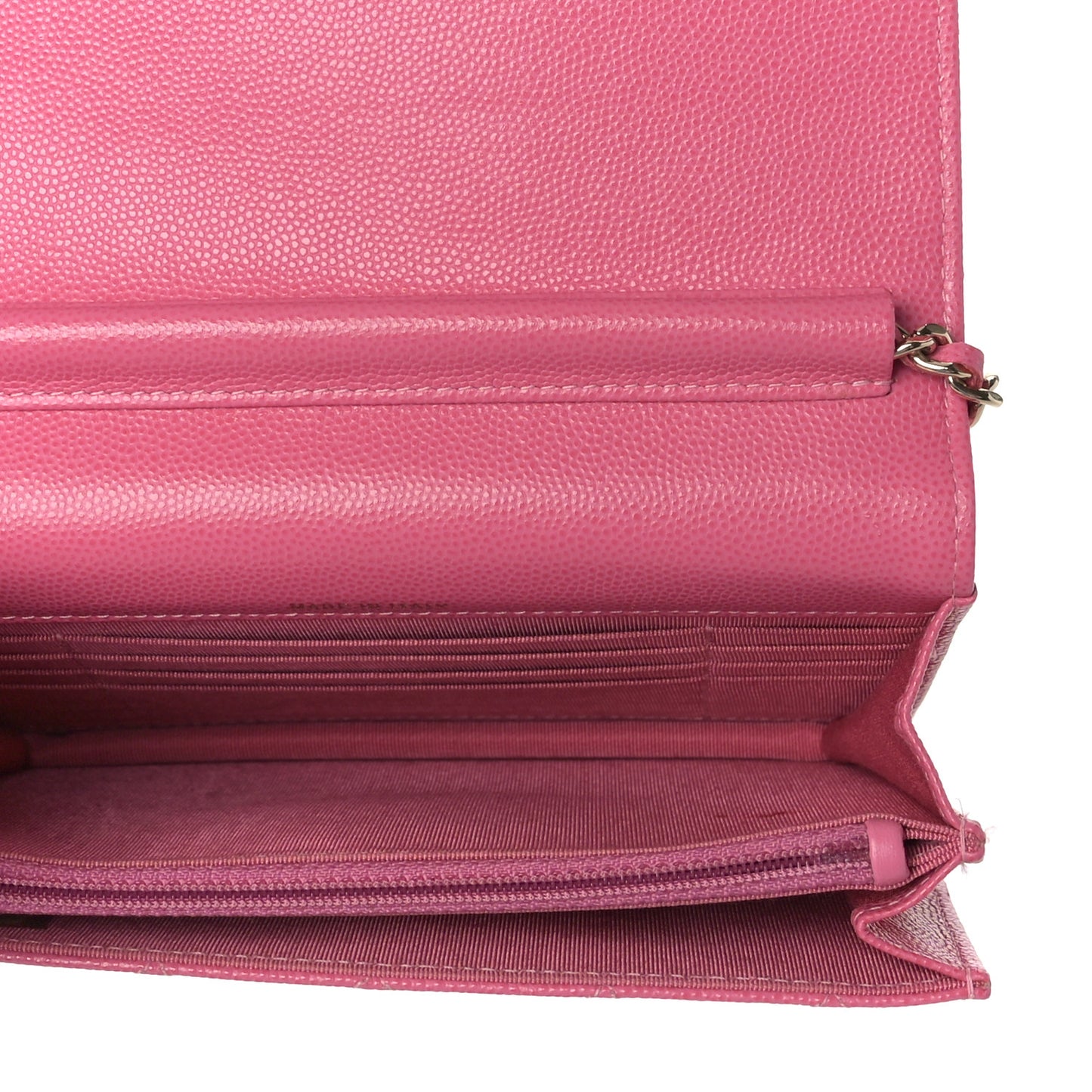 Caviar Quilted Square Wallet On Chain WOC Pink