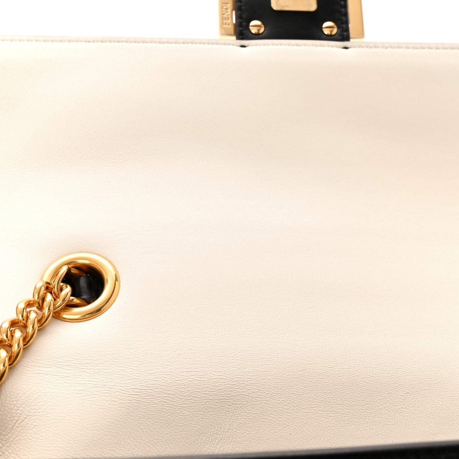 Fendi Nappa Apolo Bi-Color Chain Baguette Uovo Black 13 of 14