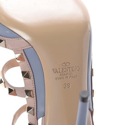 Valentino Garavani Nappa Rockstud Ankle Strap Pumps 39 Pastel Grey Poudre 6 of 8