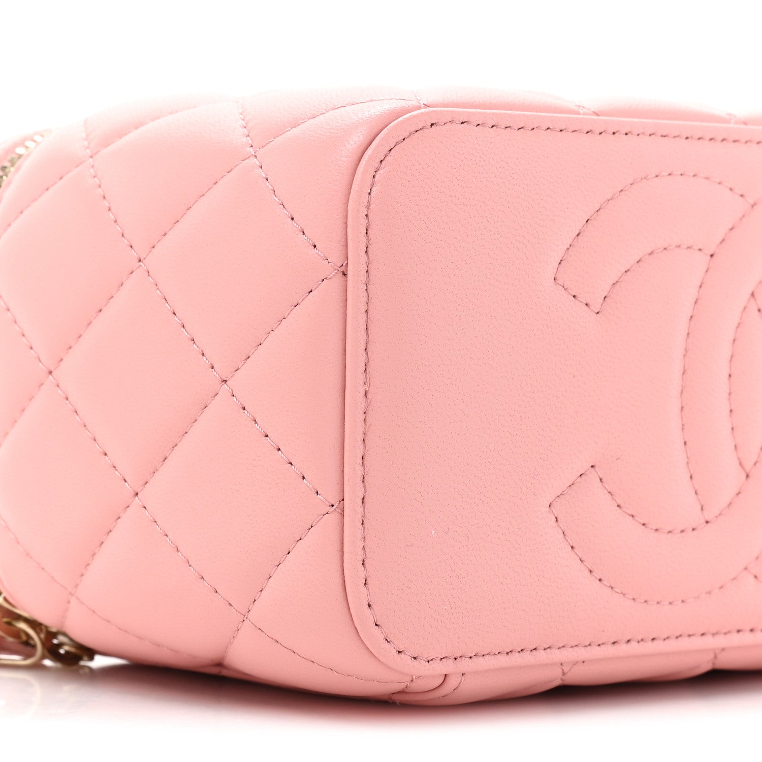 Chanel Lambskin Quilted Small Pearl Crush Vanity Case With Chain Light Pink 10 of 12