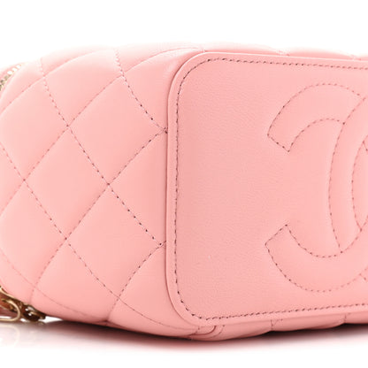 Chanel Lambskin Quilted Small Pearl Crush Vanity Case With Chain Light Pink 10 of 12
