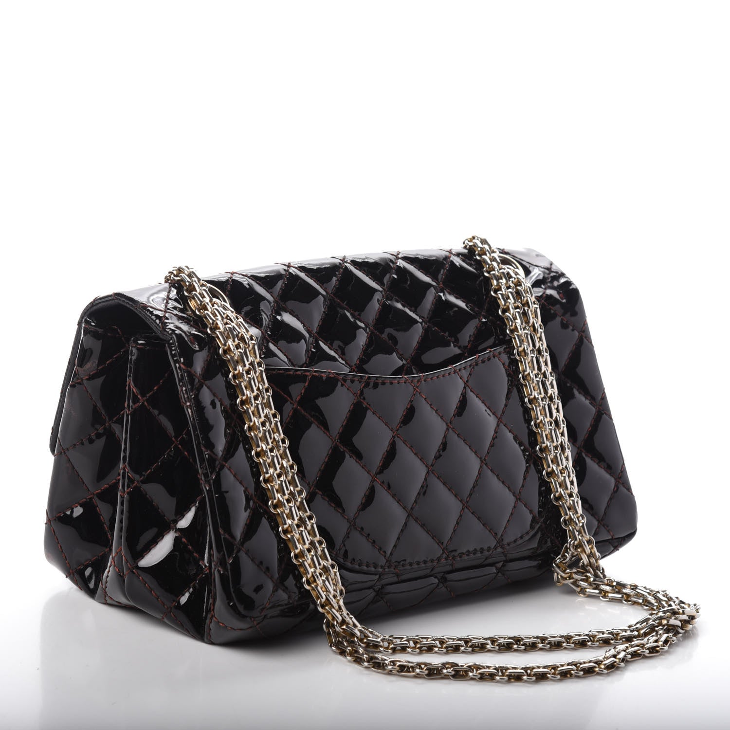 Chanel Patent Quilted Small Accordion 2.55 Reissue Flap Dark Brown 4 of 10