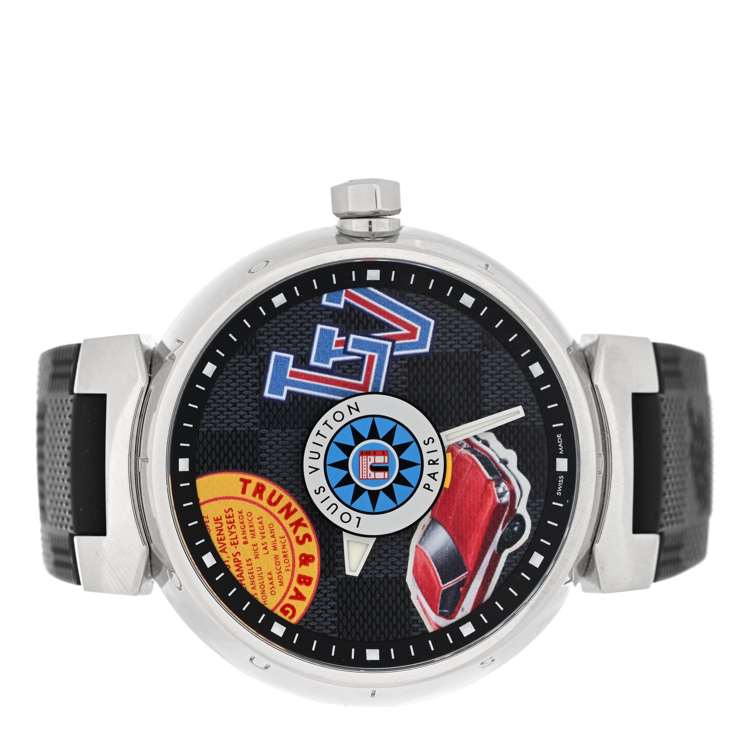 Louis Vuitton Stainless Steel Rubber 41mm Tambour World Tour Watch 2 of 5
