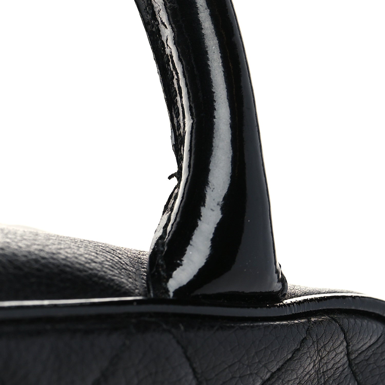 Chanel Calfskin Patent Quilted Bowler Black 10 of 10