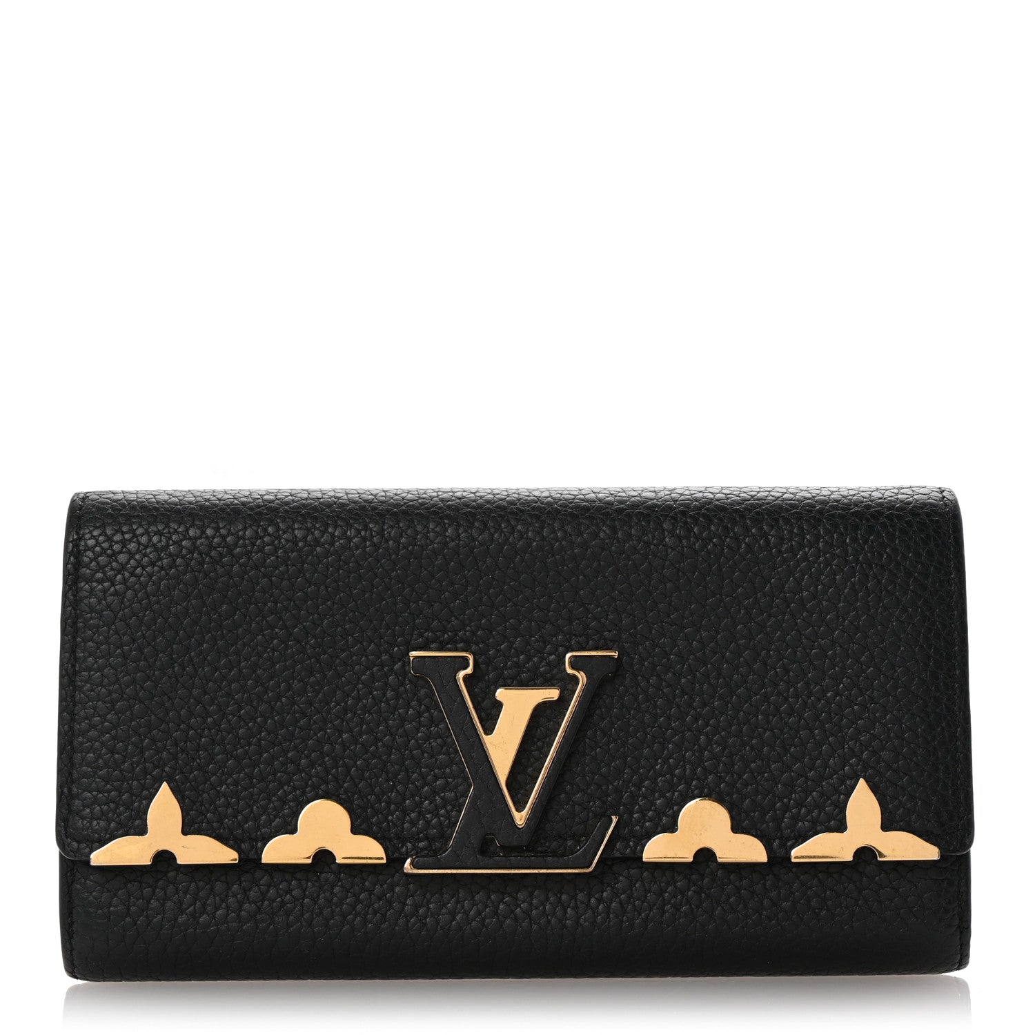 Louis Vuitton Taurillon Embellished Capucines Long Wallet Black 1 of 11