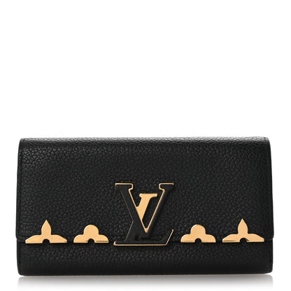 Louis Vuitton Taurillon Embellished Capucines Long Wallet Black 1 of 11