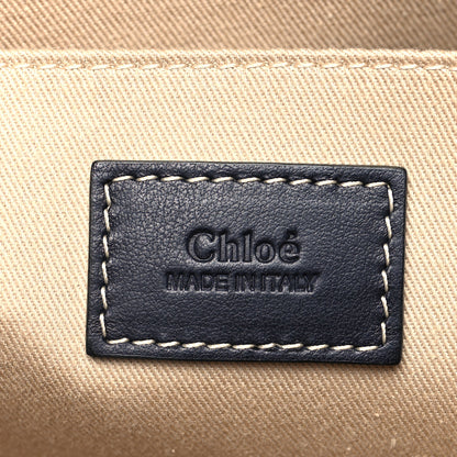Chloe Cotton Calfskin Large Woody Ribbon Tote White Blue 5 of 9