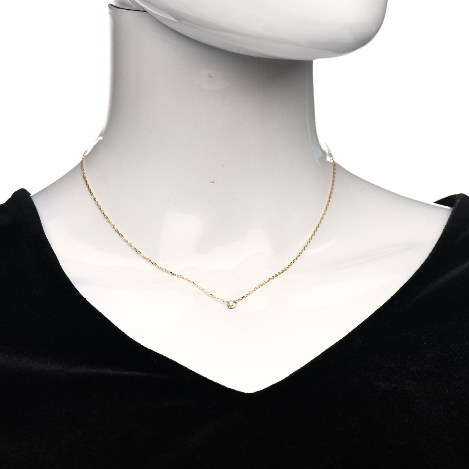 Cartier 18K Yellow Gold Diamond SM D'Amour Pendant Necklace 2 of 5