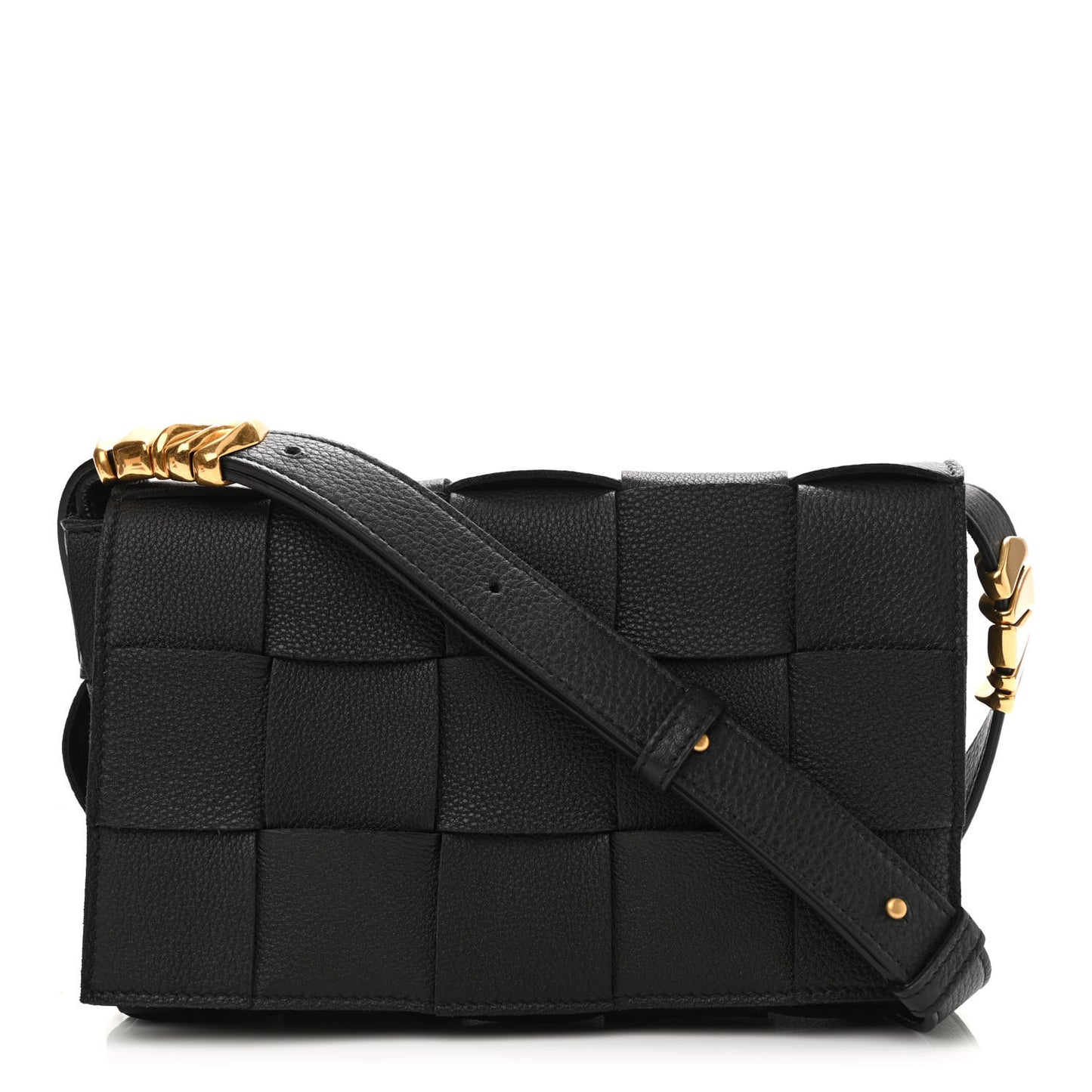 Calfskin Maxi Intreccio Cassette Bag Black