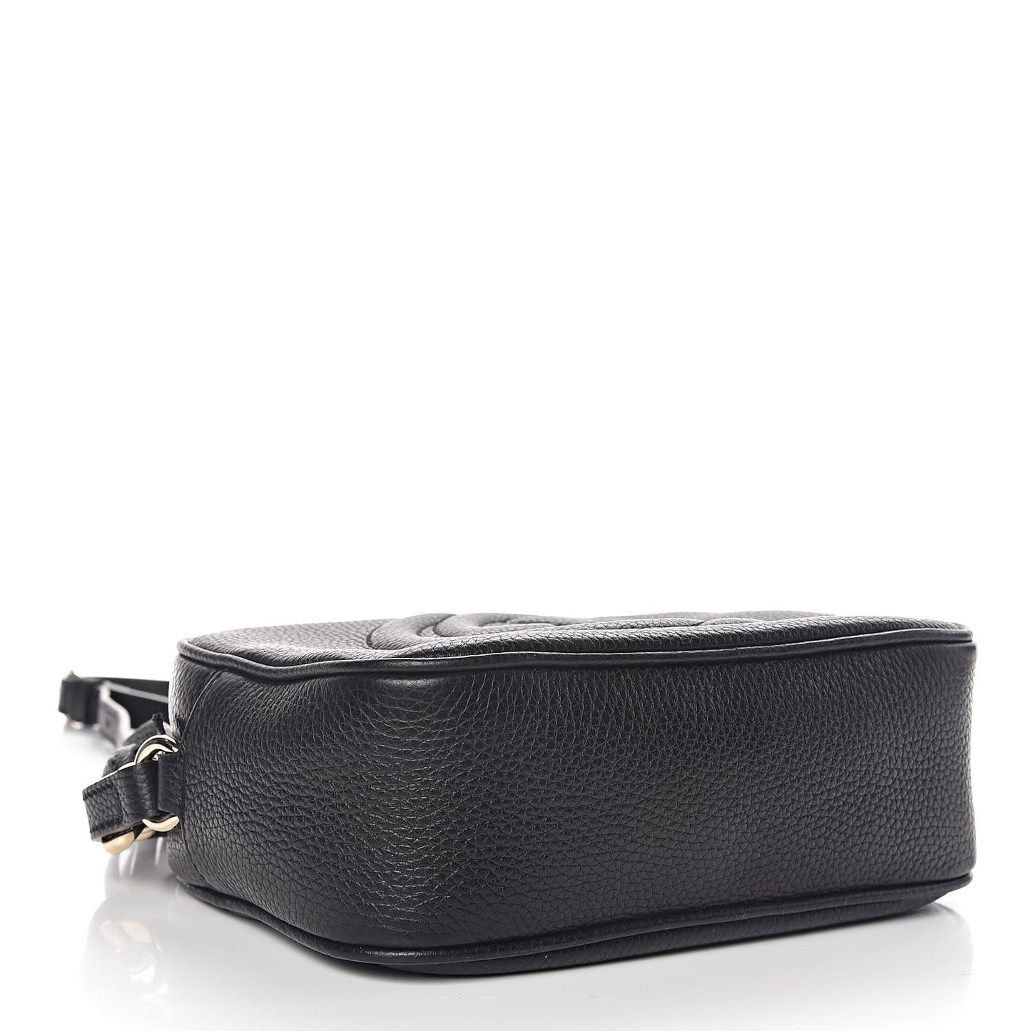 Pebbled Calfskin Small Soho Disco Bag Black