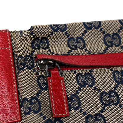 Gucci GG Monogram Web Double Pocket Belt Bag Navy Red 11 of 11