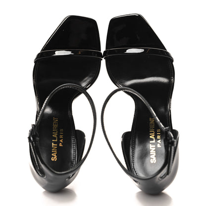 Saint Laurent Patent Calfskin Opyum 110 Sandals 36.5 Black Gold 2 of 10