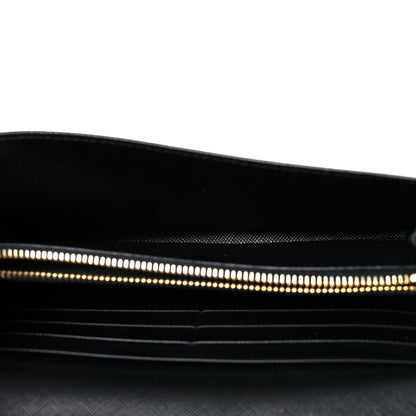 Prada Saffiano Metal Continental Flap Wallet Black 5 of 21
