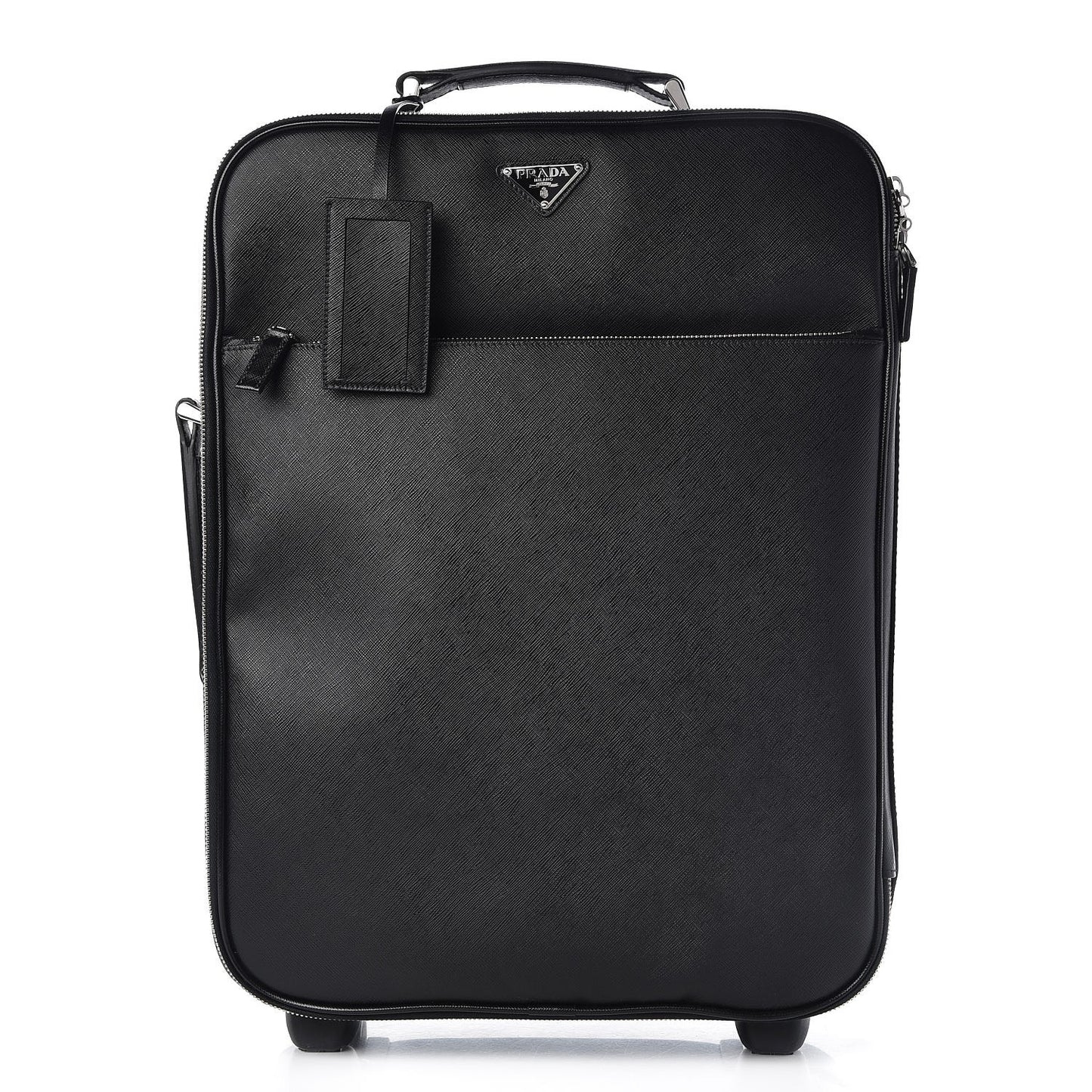 Saffiano Travel Trolley Luggage Black