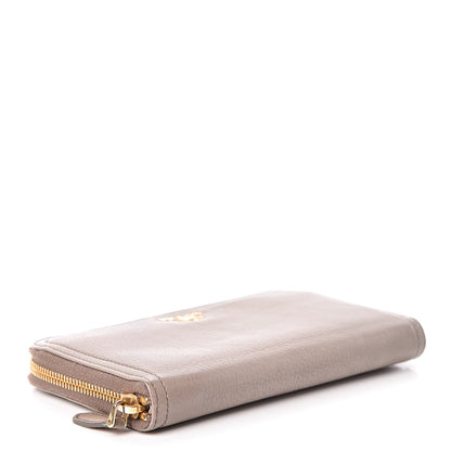 Prada Vitello Daino Zip Around Wallet Argilla 4 of 11