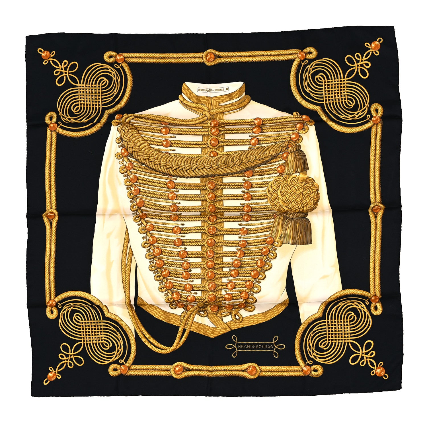 Hermes Silk Brandebourgs Scarf 90 1 of 5