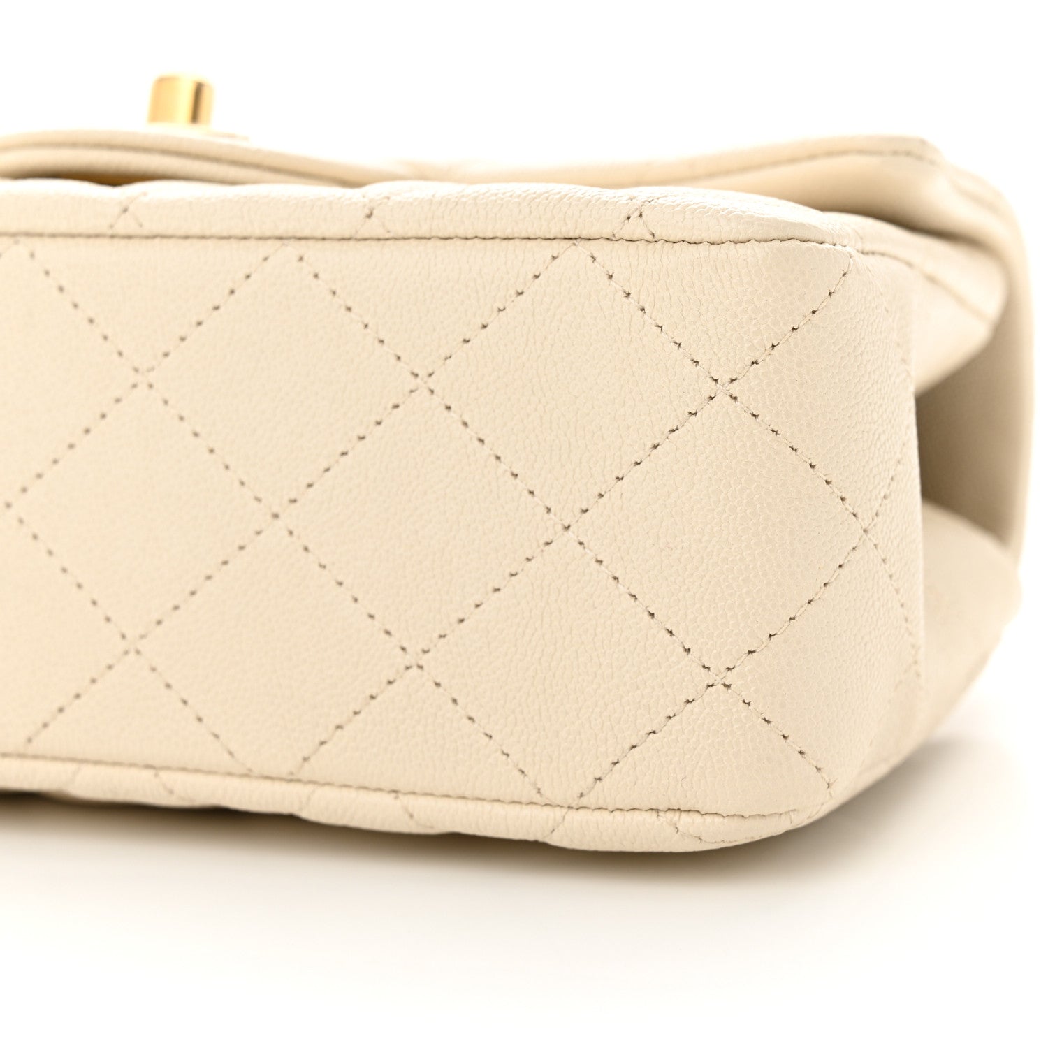 Chanel Caviar Quilted Mini Top Handle Rectangular Flap Beige 10 of 11