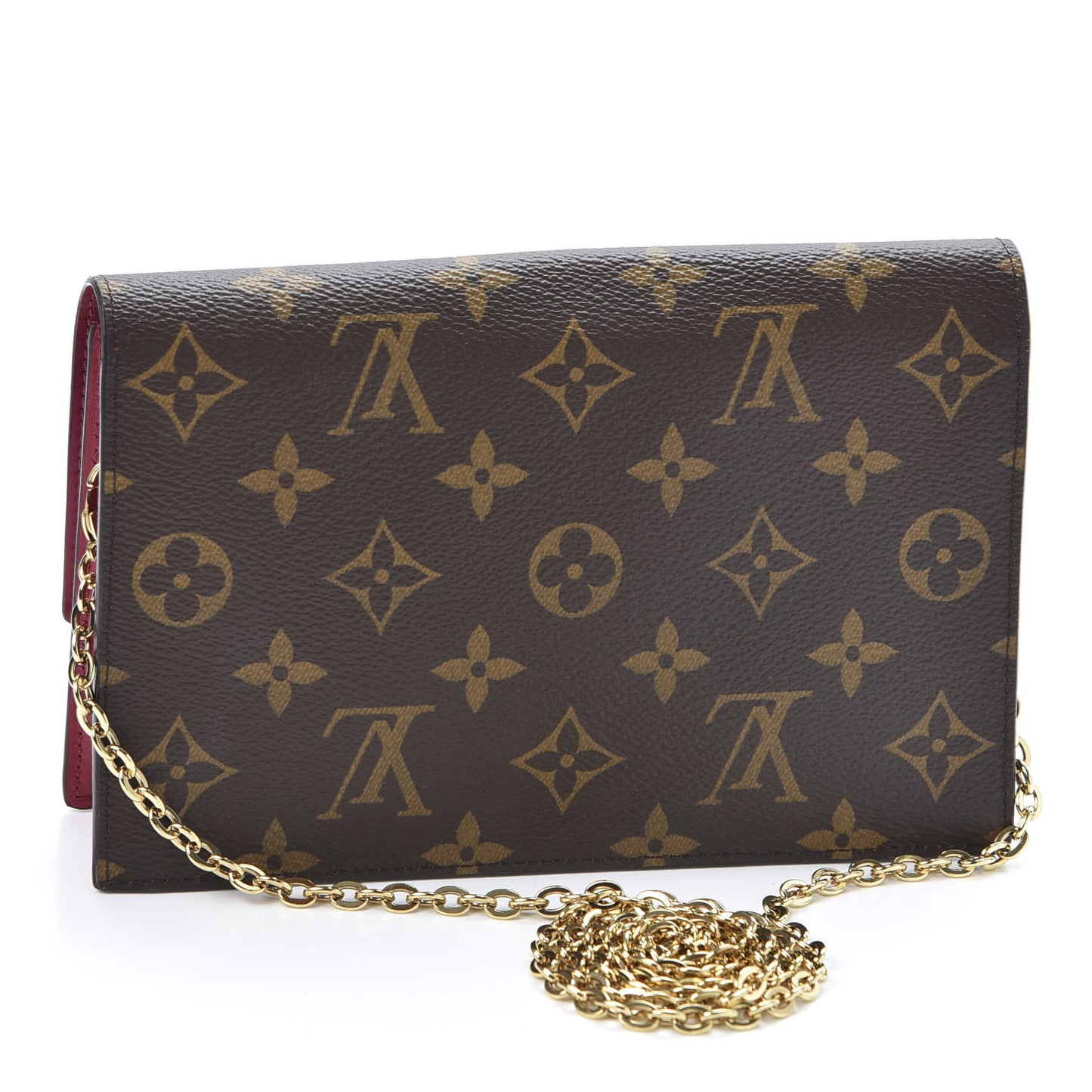 Monogram Flore Chain Wallet Fuchsia