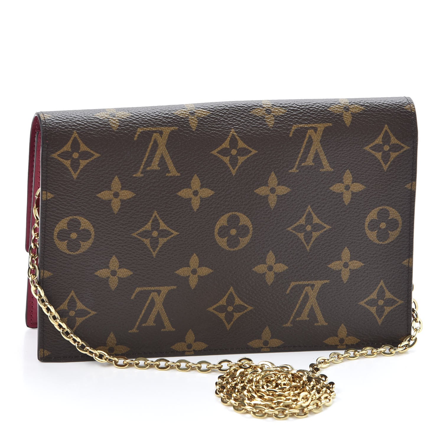 Louis Vuitton Monogram Flore Chain Wallet Fuchsia 2 of 8