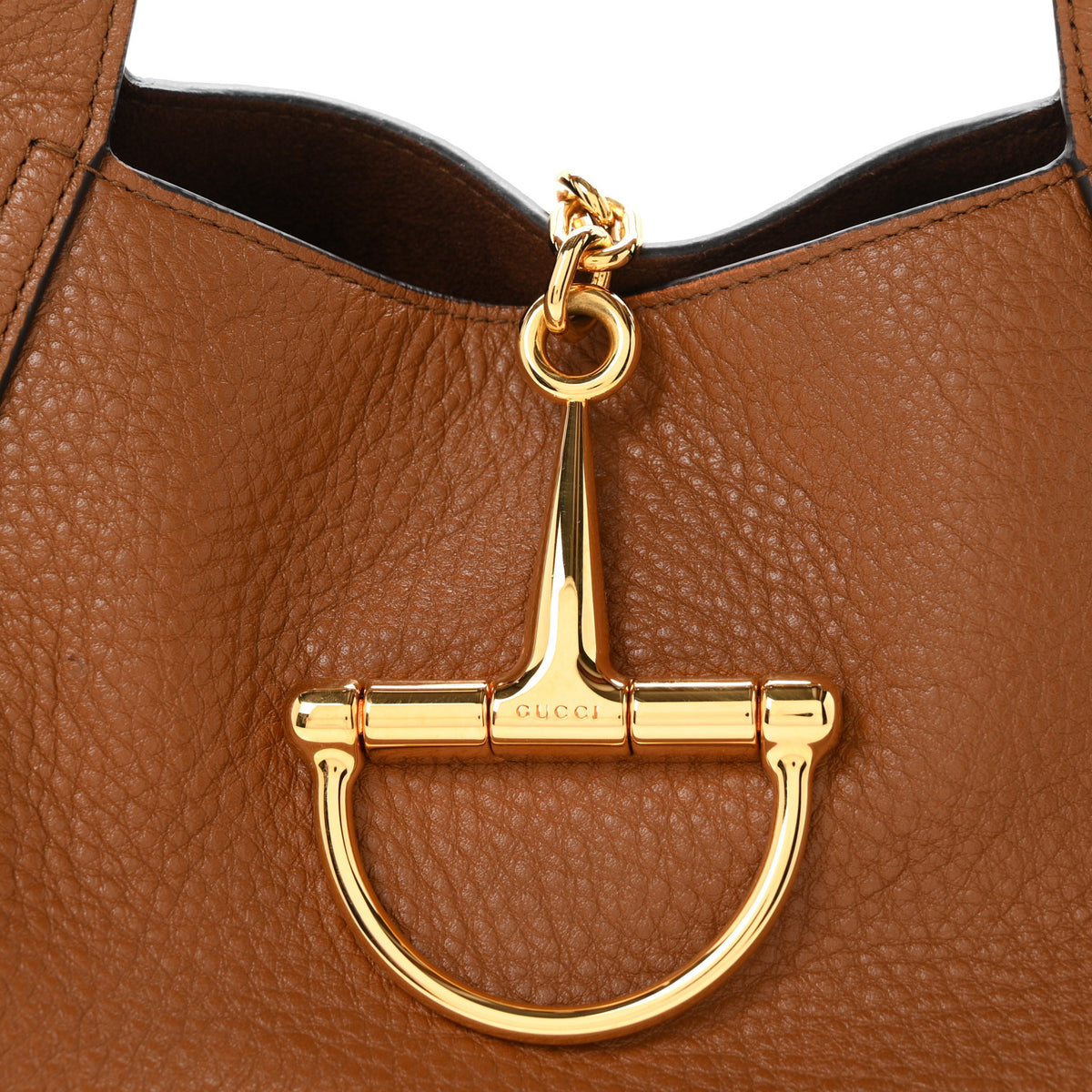 Grained Calfskin Softbit Medium Shoulder Bag Brown