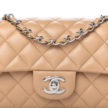 Chanel Lambskin Quilted Mini Rectangular Flap Beige 10 of 11
