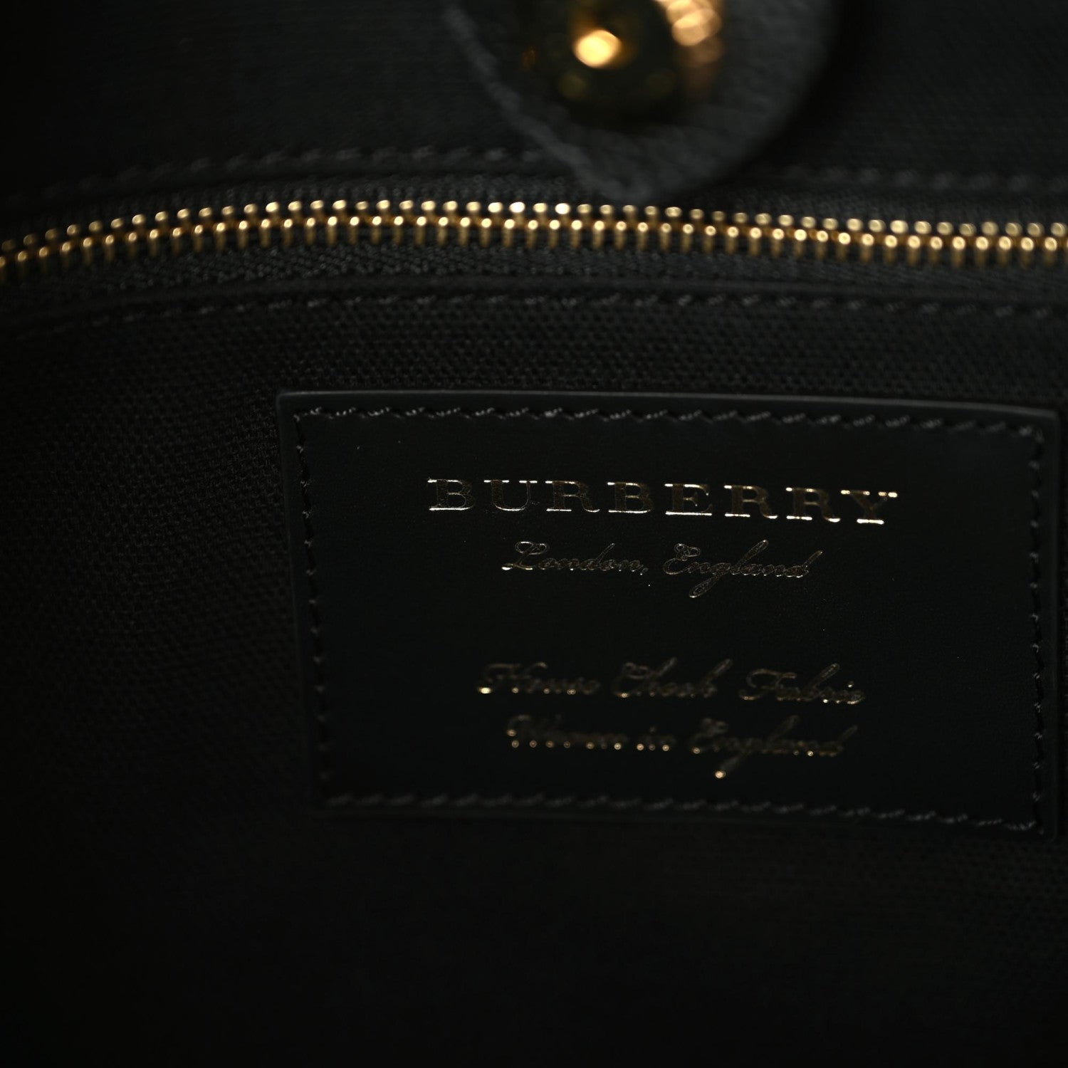 Burberry Grainy Calfskin House Check Medium Banner Tote Black 7 of 9