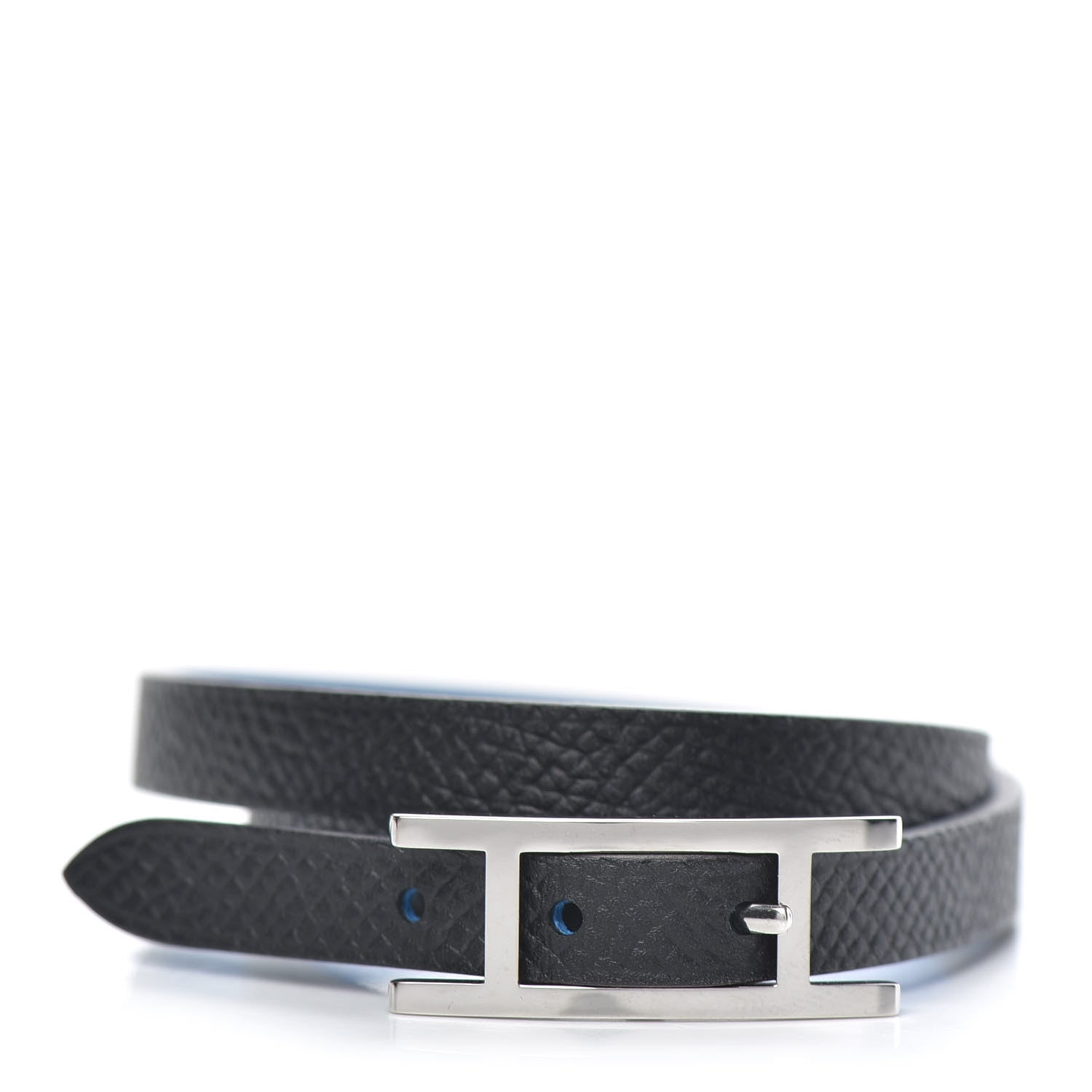 Hermes Swift Epsom Behapi Double Tour Reversible Bracelet Bleu Hydra Black 3 of 6