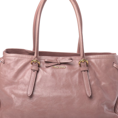 Miu Miu Vitello Shine Bow Tote Mughetto 12 of 12