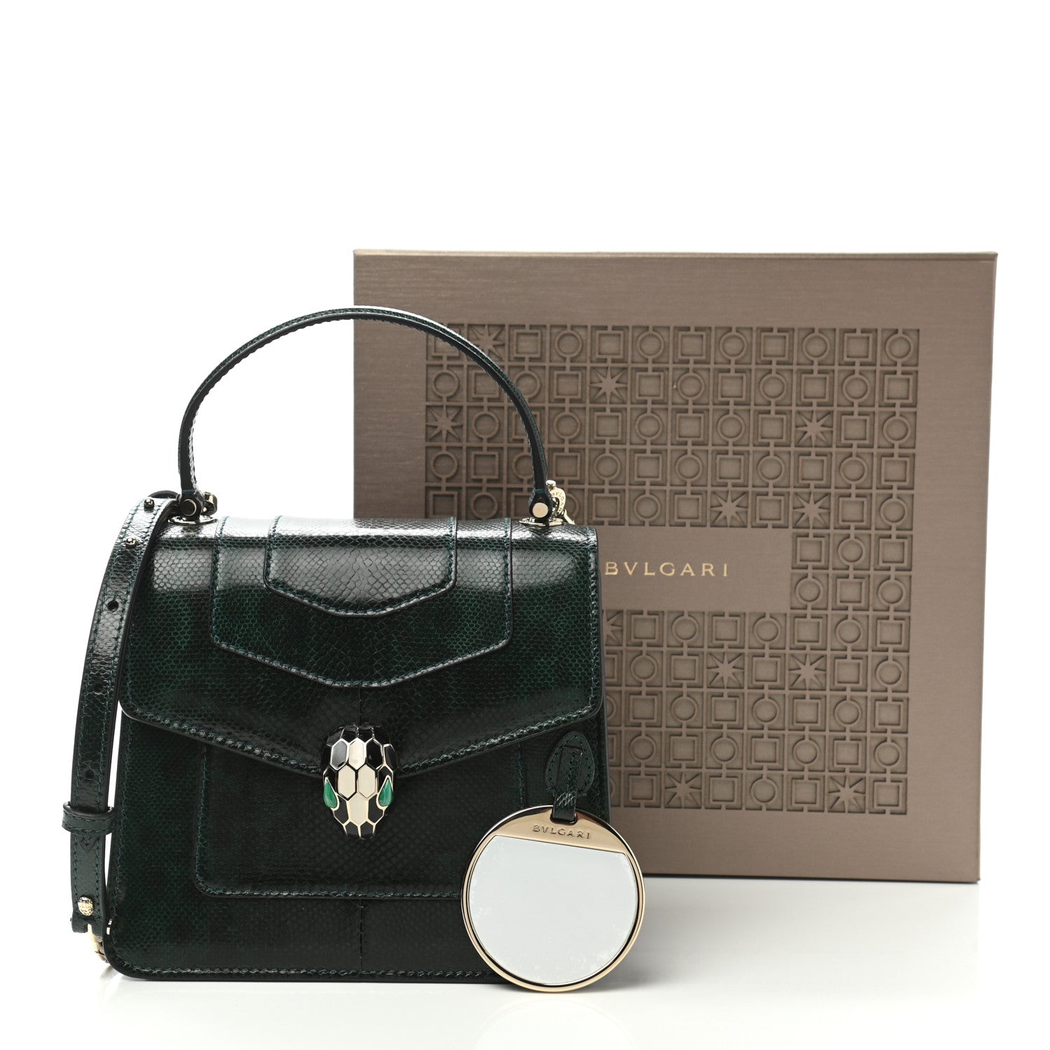 Bulgari Shiny Karung Serpenti Forever Top Handle Emerald Green 9 of 9