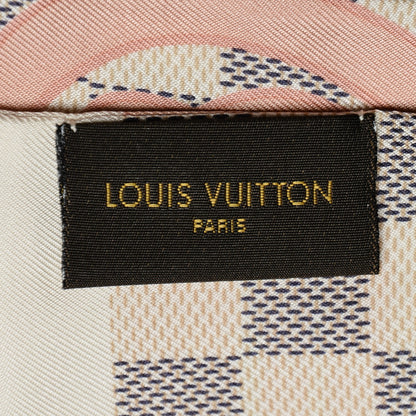 Louis Vuitton Silk Damier Azur Tahitienne Bandeau Rose Ballerine 4 of 5