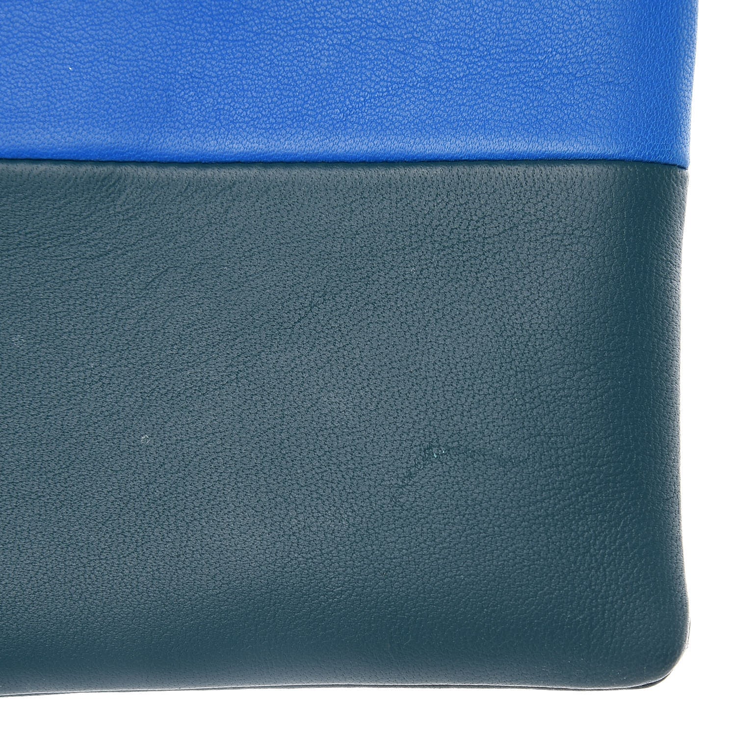 Celine Lambskin Bi-Color Solo Clutch Pouch Bright Blue Peacock 10 of 10