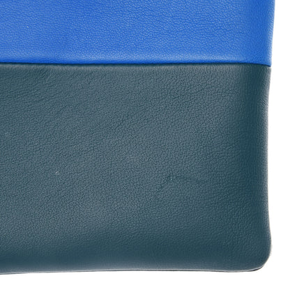 Celine Lambskin Bi-Color Solo Clutch Pouch Bright Blue Peacock 10 of 10