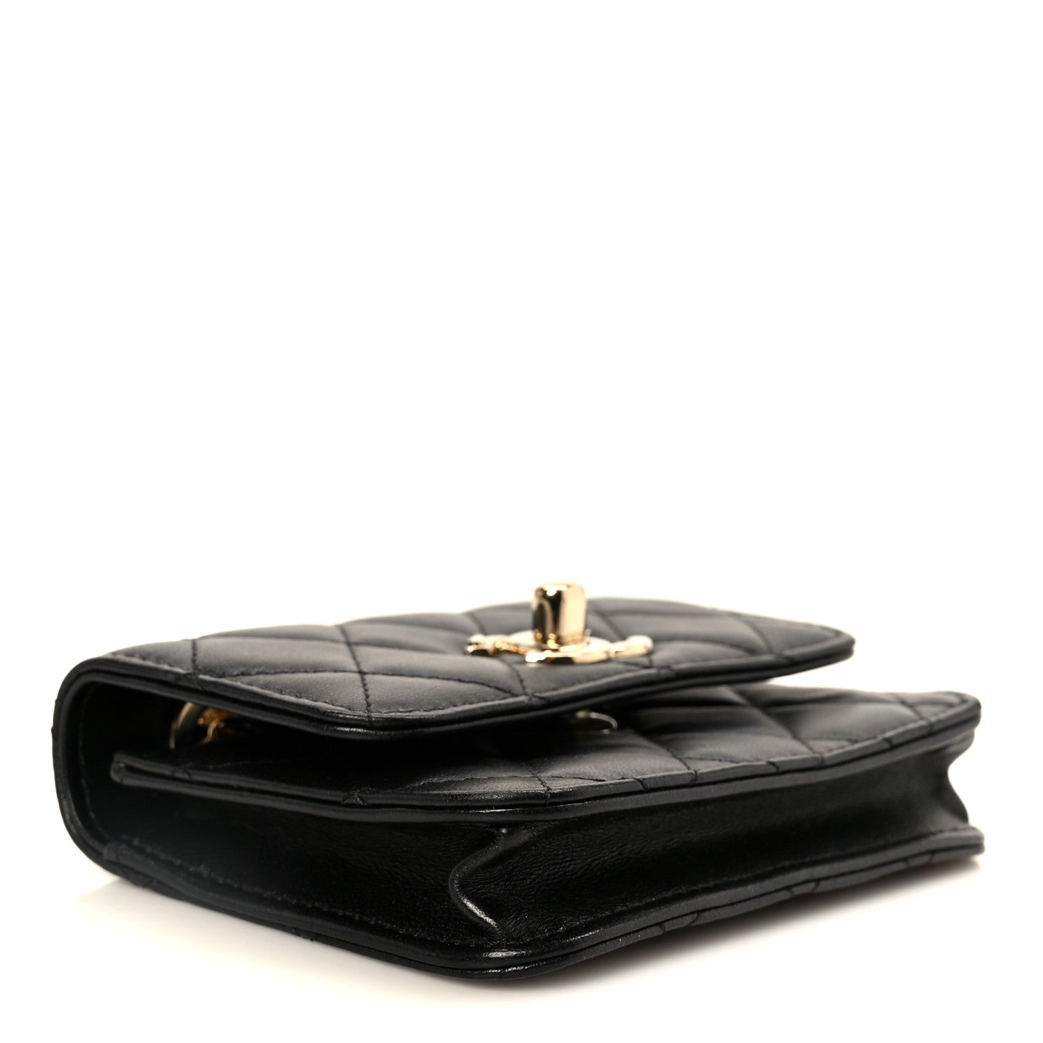Chanel Lambskin Quilted Trendy CC Card Holder On Chain Black 4 of 12