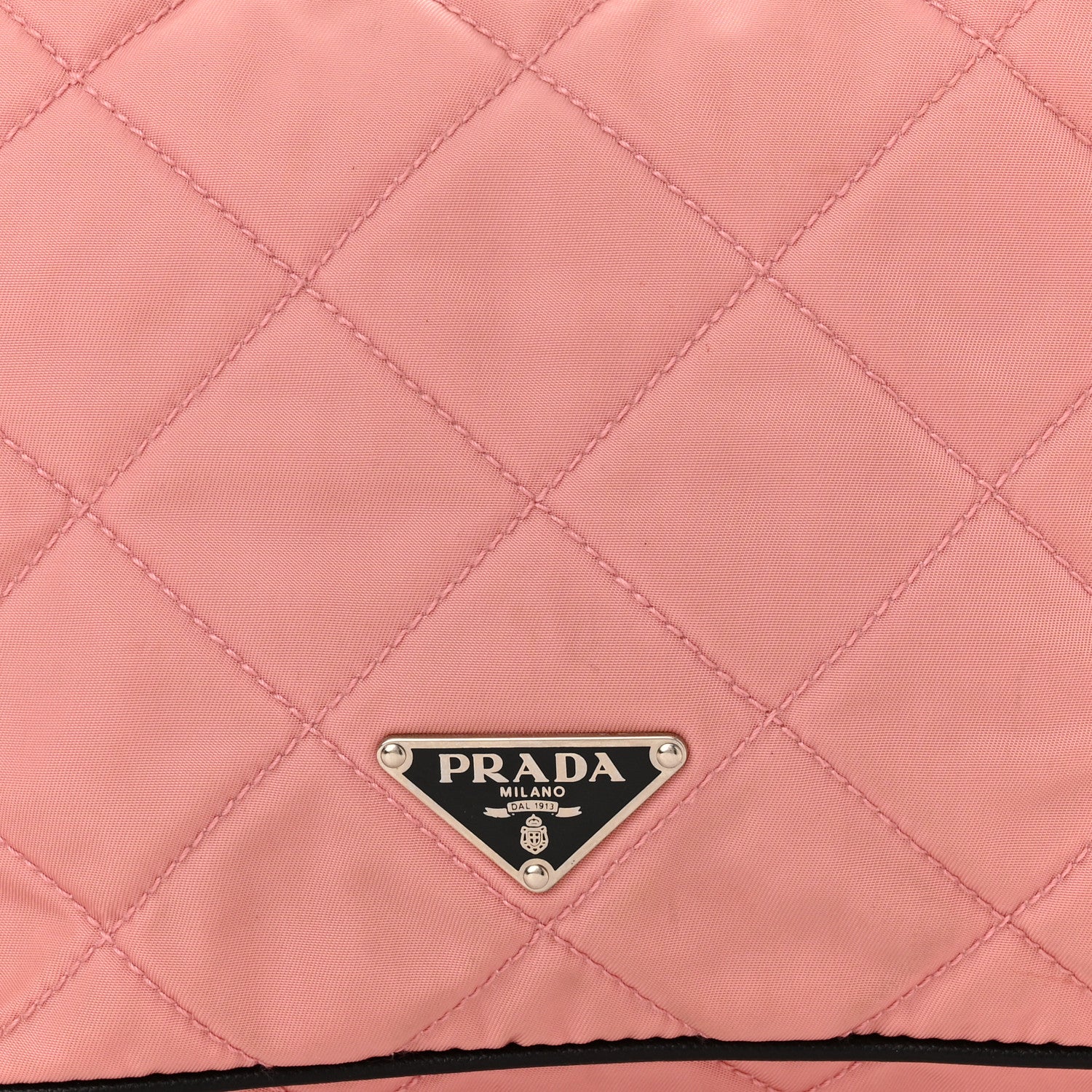 Prada Tessuto Nylon Impuntutato Quilted Shoulder Bag Rosa Black 8 of 11