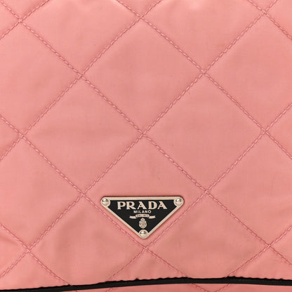 Prada Tessuto Nylon Impuntutato Quilted Shoulder Bag Rosa Black 8 of 11