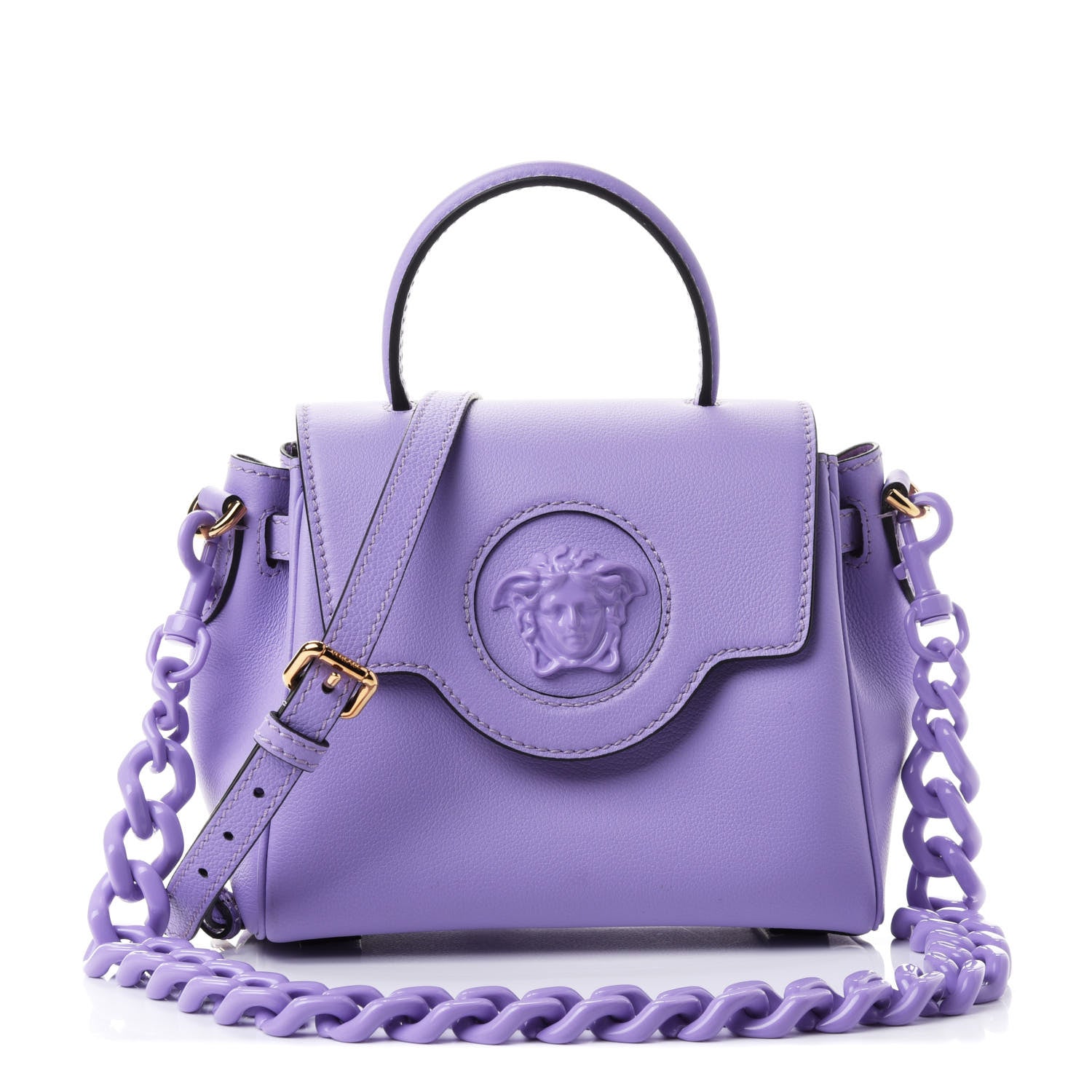 Versace Calfskin Medusa Small Top Handle Handbag Lilac 1 of 4