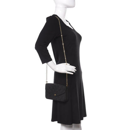 Louis Vuitton Empreinte Pochette Felicie Chain Wallet Black 2 of 9