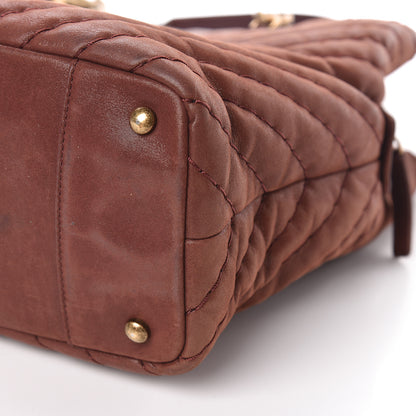 Chanel Iridescent Calfskin Chevron Quilted Surpique Tote Burgundy 10 of 17