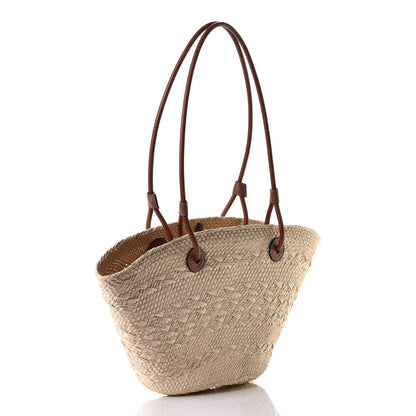 Loewe Calfskin Raffia Small Anagram Basket Tote Bag Natural Tan 2 of 4