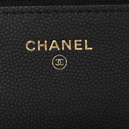Chanel Caviar Chevron Quilted Wallet On Chain WOC Black 6 of 12